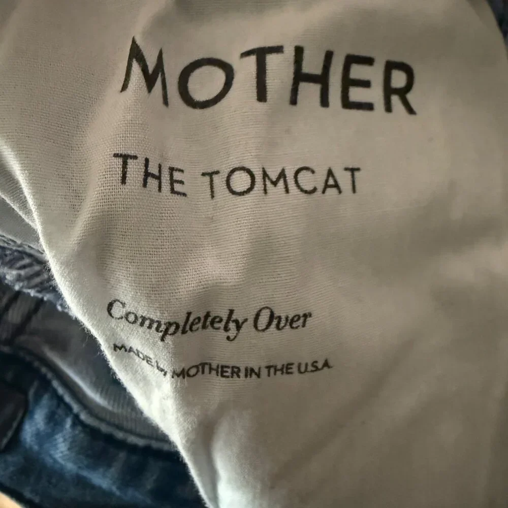 Mother The Tomcat High-Rise Distressed Jeans Size 28 Blue - Picture 5 of 8